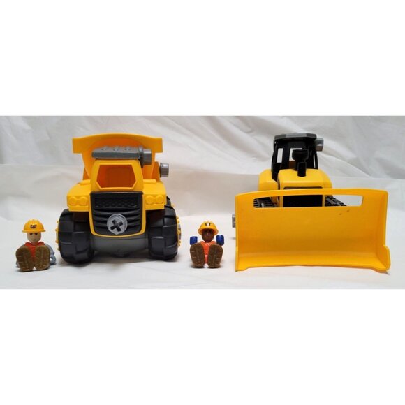 Lot of 2 Toy State Kid Galaxy? Cat Construction Toy Dump Truck Bulldozer Drivers - Picture 6 of 8